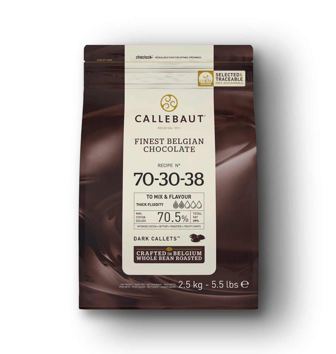 Callebaut Dark Chocolate: 70-30-38